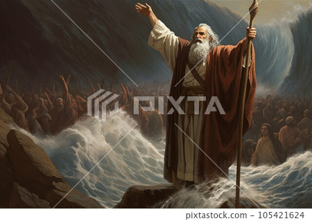 Moses arms up pray. Nature religion freedom. Generate Ai Moses arms up pray. Nature religion freedom. Generate Ai 105421624