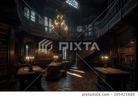 Magnificent library private. Travel art. Generate Ai Magnificent library private. Travel art. Generate Ai 105421688