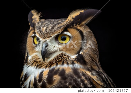 Great horned owl bird. Wild predator. Generate Ai 105421857