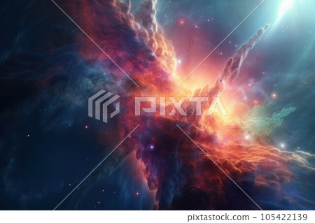 Cosmic galaxy background space. Purple abstract. Generate Ai 105422139