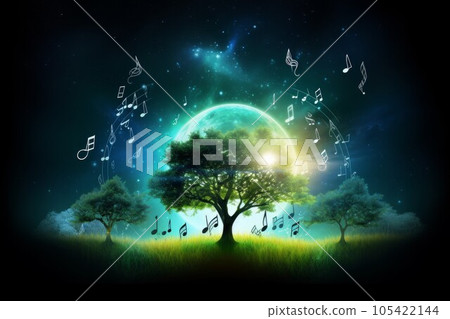 Concept musical harmony tree. Music art. Generate Ai Concept musical harmony tree. Music art. Generate Ai 105422144
