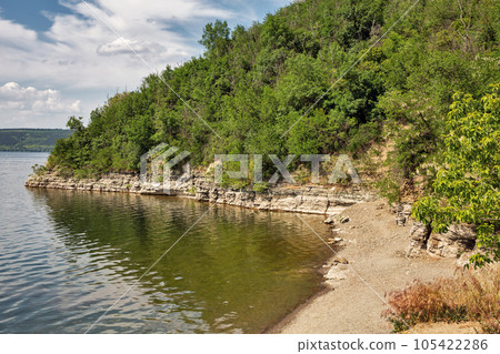 Bakota bay reservoir on Dnister river, Ukraine. 105422286