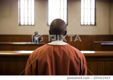 Back view defendant court judge. Legal sentence. Generate Ai Back view defendant court judge. Legal sentence. Generate Ai 105422425
