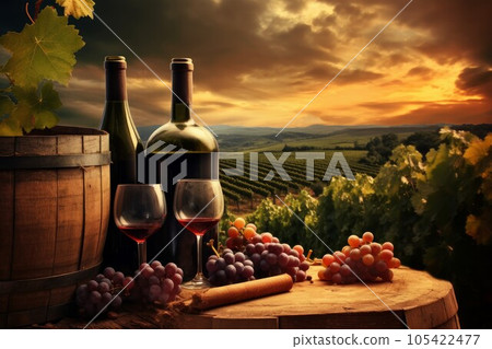 Wine table vineyard snack. Grape french. Generate Ai Wine table vineyard snack. Grape french. Generate Ai 105422477