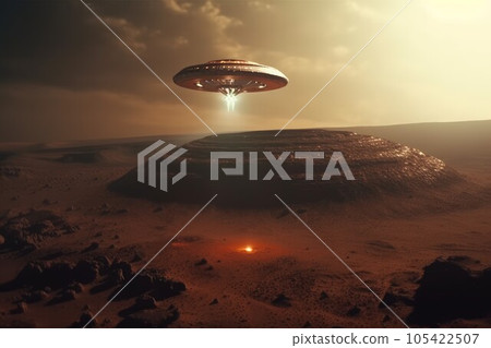 Ufo mars planet fly. Gravity disc fiction. Generate Ai Ufo mars planet fly. Gravity disc fiction. Generate Ai 105422507