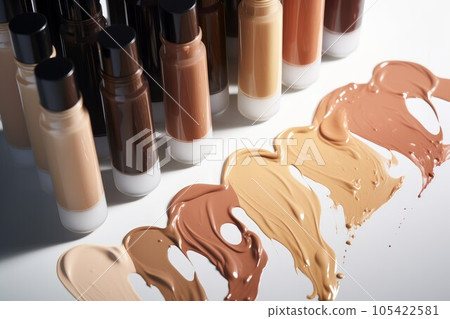 Make up foundation smears. Beauty cream. Generate Ai Make up foundation smears. Beauty cream. Generate Ai 105422581
