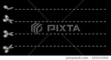 設置切割線的插圖，用剪刀沿著虛線剪紙-插圖素材 [105423400] - PIXTA圖庫