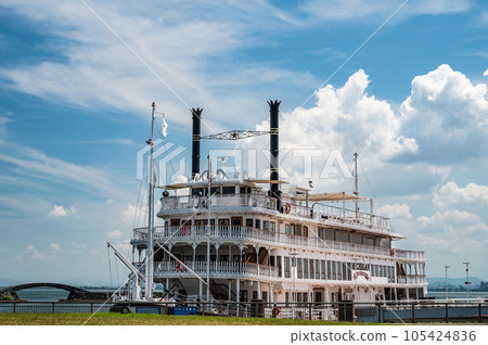 Tourist boat anchored in Otsu Port Michigan Tourist boat anchored in Otsu Port Michigan 105424836