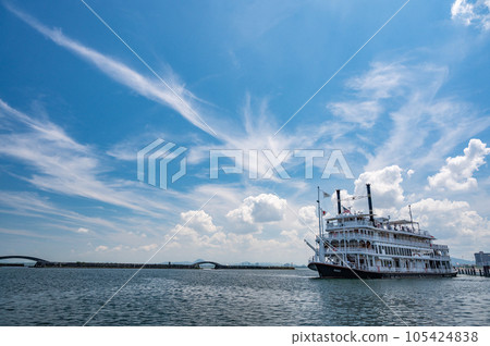 Sightseeing boat Michigan departing from Otsu Port Sightseeing boat Michigan departing from Otsu Port 105424838
