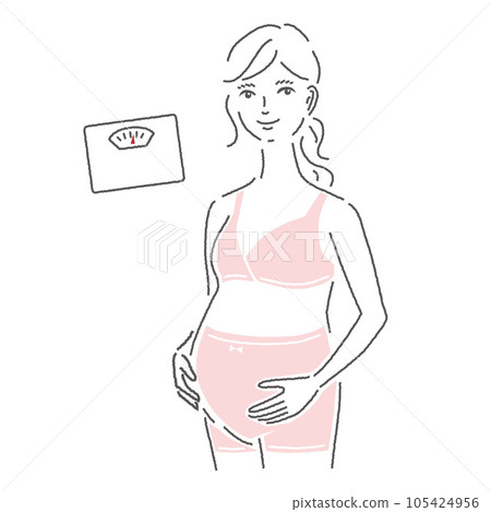 孕婦和體重秤 孕婦和體重秤 105424956