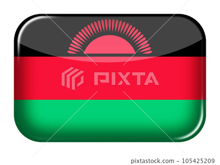Malawi web icon rectangle button with clipping path 3d illustration 105425209