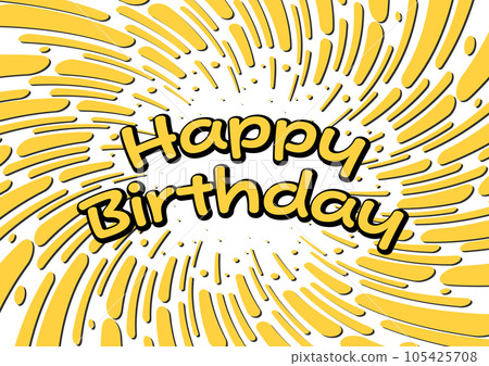 birthday card. Pop yellow background. 105425708