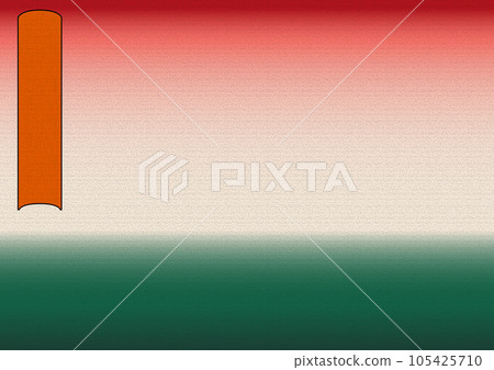 Ukiyo-e background illustration material. Japanese style Japanese painting gradation. vermilion and dark green 105425710