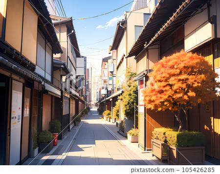 動漫背景_秋天的古城_001.jpg 105426285