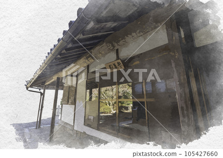 Watercolor-style Tairo Shrine Sanshuden, Asakuchi City, Okayama Prefecture 105427660