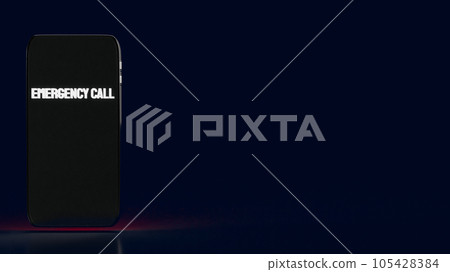 The emergency call on mobile for ambulance or safety concept 3d rendering The emergency call on mobile for ambulance or safety concept 3d rendering 105428384