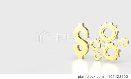 The Dollar symbol and Gears for Business concept 3d rendering The Dollar symbol and Gears for Business concept 3d rendering 105428390