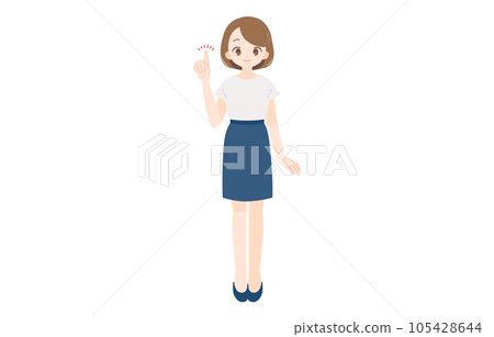 一個女人指著的肖像 105428644