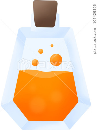 Orange potion, poison chemicals Scientific Equipment clipart 105429396