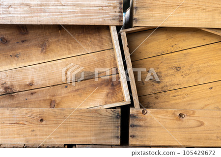 Background material of stacked wooden boxes 105429672