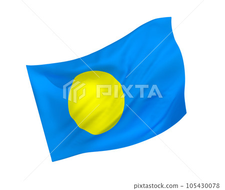 Simple 3D Palau flag fluttering in the wind 105430078