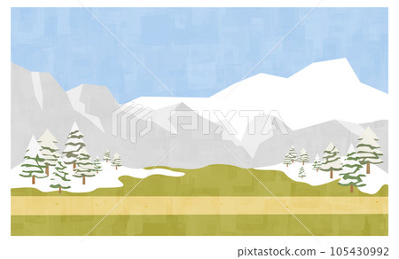 Flat road and winter background material Horizontal position Flat road and winter background material Horizontal position 105430992