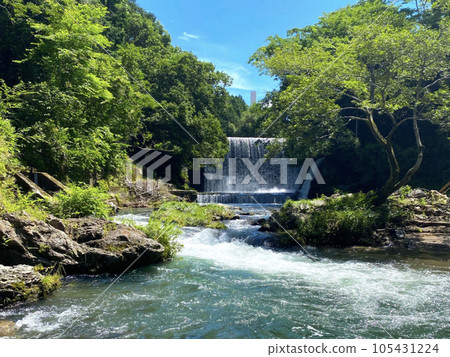 Beautiful scenery of mountain stream Beautiful scenery of mountain stream 105431224