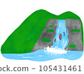waterfall and mountain 105431461