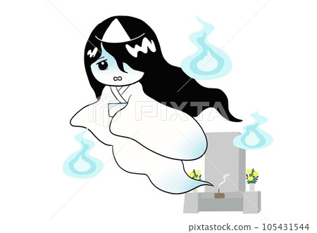 female ghost in cemetery 105431544