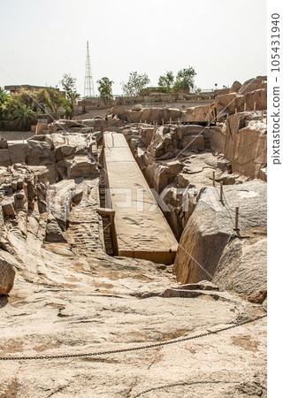 The unfinished obelisk at stone quarries of Aswan, Egypt The unfinished obelisk at stone quarries of Aswan, Egypt 105431940