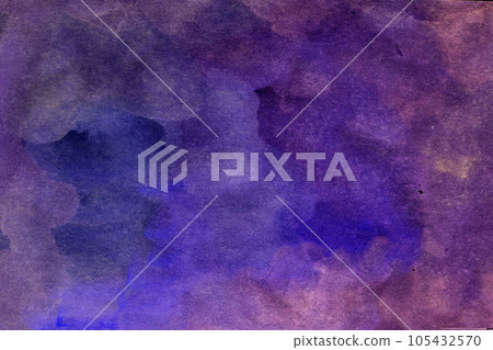 Purple blue hand-drawn watercolor background 105432570