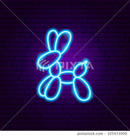 Dog Balloon Neon Sign 105433009