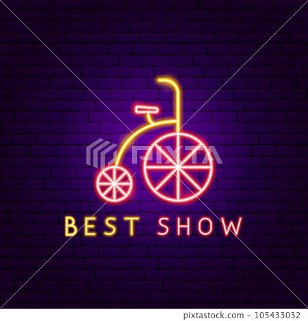 Best Show Bicycle Sign Neon Label Best Show Bicycle Sign Neon Label 105433032