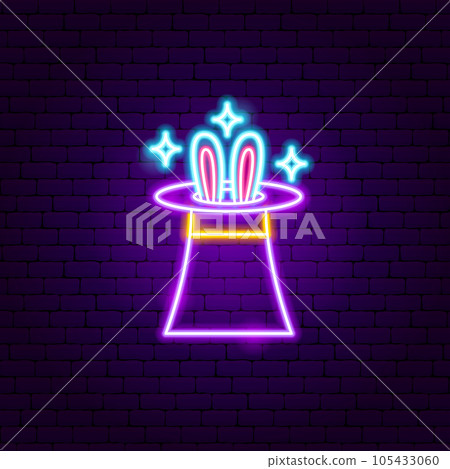 Magician Hat with Rabbit Neon Sign Magician Hat with Rabbit Neon Sign 105433060
