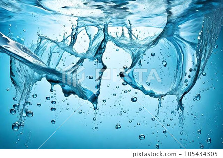 Water splash background. Generative AI 105434305