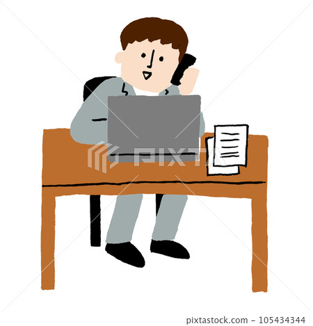 在辦公室工作的商人 在辦公室工作的商人 105434344