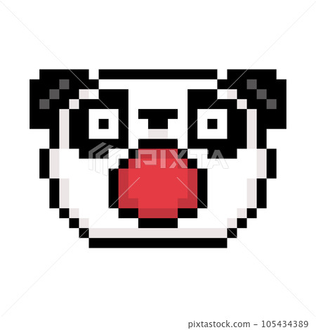 Pixel illustration of a surprised panda Pixel illustration of a surprised panda 105434389