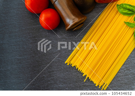 Pasta noodles spaghetti close-up tableware shooting material 105434652
