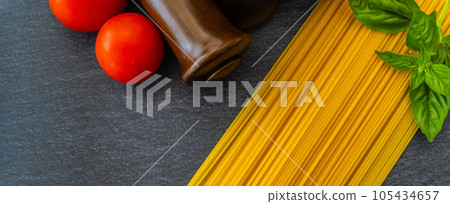 Pasta noodles spaghetti close-up tableware shooting material 105434657