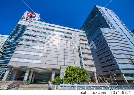 Yokohama Cityscape in Japan Midsummer... Blazing heat, intense heat... Looking at Sogo Yokohama store at the east exit of Yokohama station = July 26 105436195