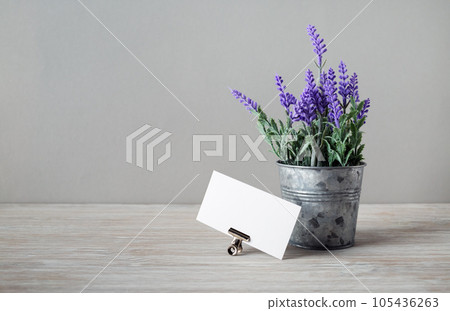 Blank business card, lavender 105436263