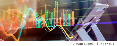 Economy trends background for business idea and all art work design. Abstract finance background. 105436301