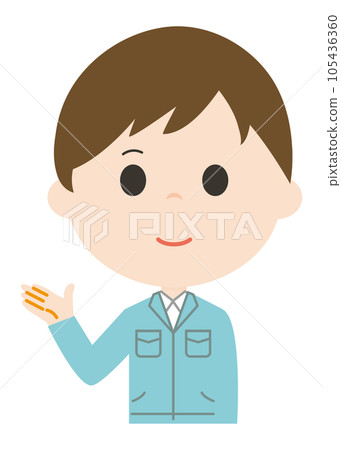 A man wearing work clothes A man wearing work clothes 105436360