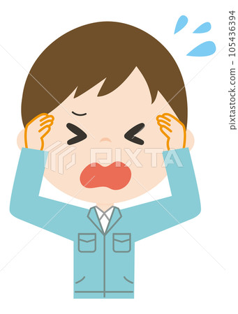 A man wearing work clothes 105436394