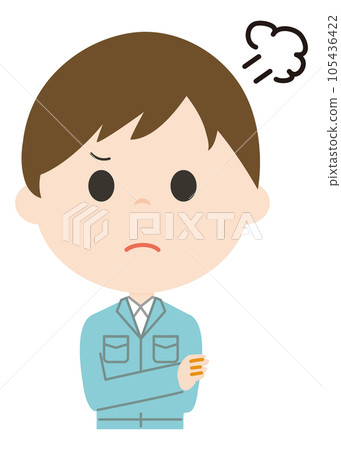 A man wearing work clothes A man wearing work clothes 105436422