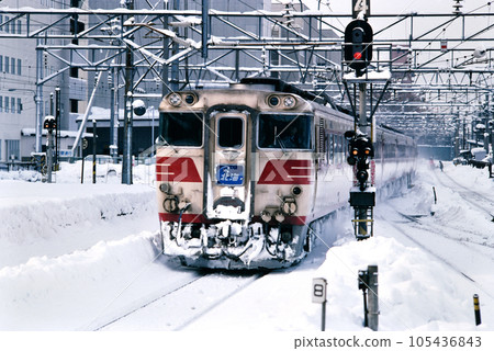 Kiha 82系列特急北海號在雪中抵達札幌站 Kiha 82系列特急北海號在雪中抵達札幌站 105436843