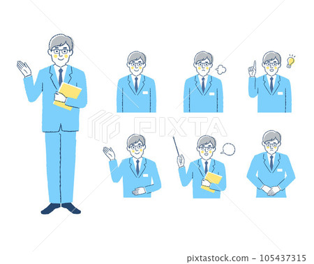 Male guide's facial expression _h-R variation set Male guide's facial expression _h-R variation set 105437315