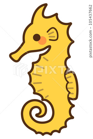 Material for New Year's cards Illustration of a seahorse Material for New Year's cards Illustration of a seahorse 105437662