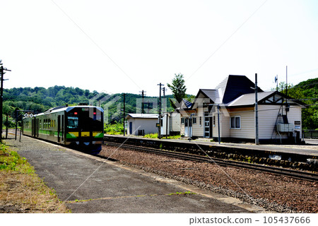 Diesel train leaving Shioya Station Diesel train leaving Shioya Station 105437666
