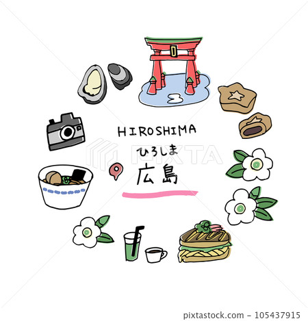 Hiroshima's hand-drawn eye-catching Hiroshima's hand-drawn eye-catching 105437915